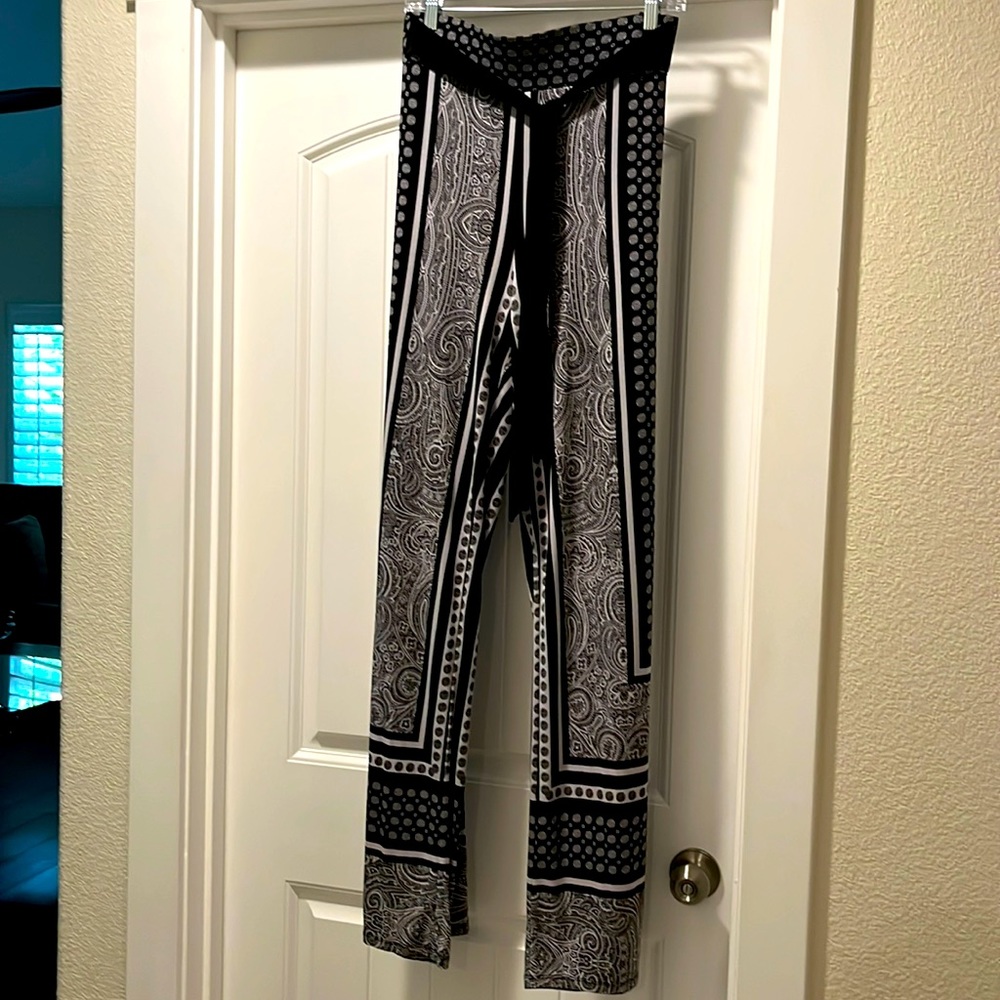 INC international concepts wide leg palazzo pants with sash